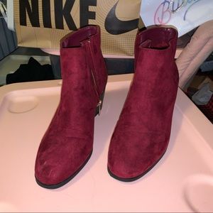 Burgundy Heeled Booties
